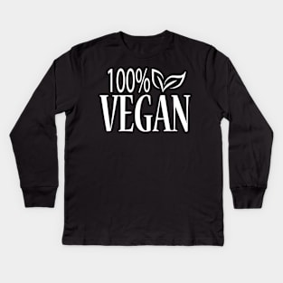 100% Vegan Kids Long Sleeve T-Shirt